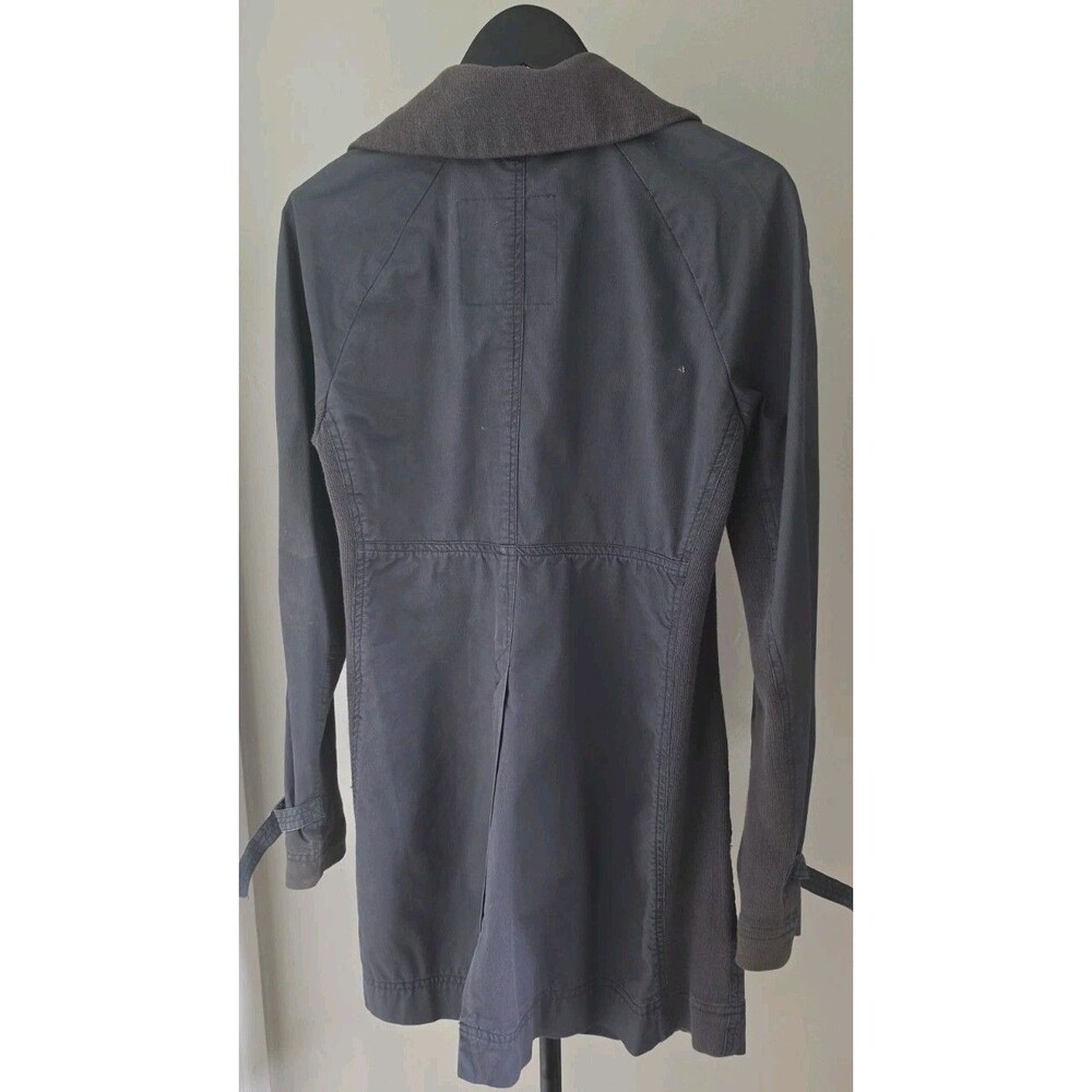 Free People Utility Trench Coat Jacket Women’s Sz 8 Gray Mixed Media Boho Cargo - Picture 6 of 12